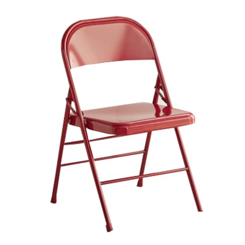 ApuaVireo&Co Transparenter klarer Esszimmerstuhl, klappbarer Stapelstuhl aus Metall mit Rückenlehne, mehrfarbig(Red) von ApuaVireo&Co