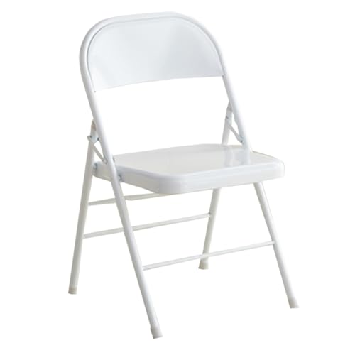 ApuaVireo&Co Transparenter klarer Esszimmerstuhl, klappbarer Stapelstuhl aus Metall mit Rückenlehne, mehrfarbig(White) von ApuaVireo&Co