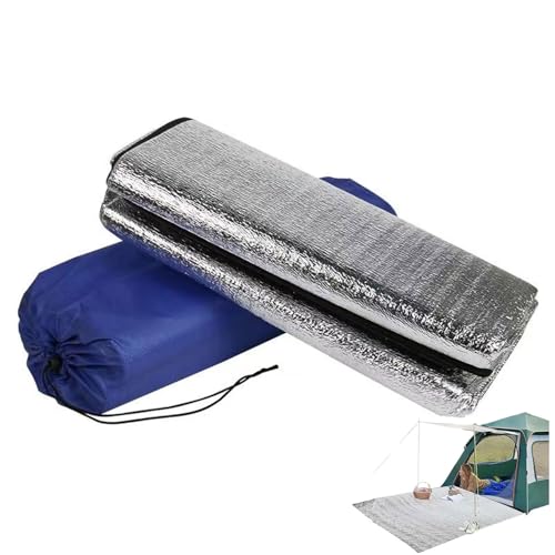 ApuaVireo&Co wasserdichte Folien-Campingmatte, Aluminiumfolien-Schlafmatte, 7 mm dick, doppelseitige Folienzeltunterlage(3 x 2m) von ApuaVireo&Co