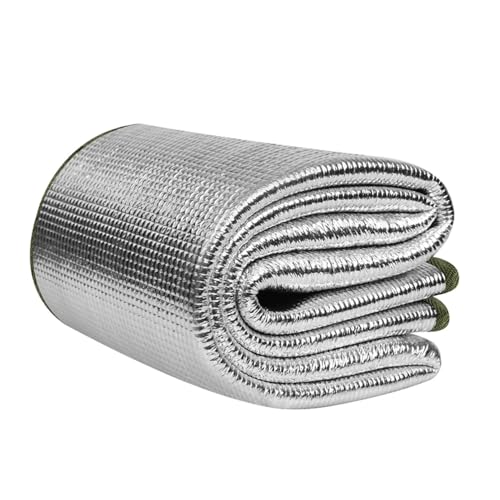 ApuaVireo&Co wasserdichte Folien-Campingmatte 200 x 150 cm, Isomatte aus Aluminiumfolie, doppelseitige Folien-Zeltunterlage mit Aufbewahrungstasche, 9 mm dick(1 x 2m) von ApuaVireo&Co