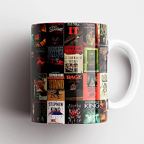 Apular Kaffeetasse aus Keramik, Motiv: Titelbuch-Collage, Stephen King, 325 ml von Apular