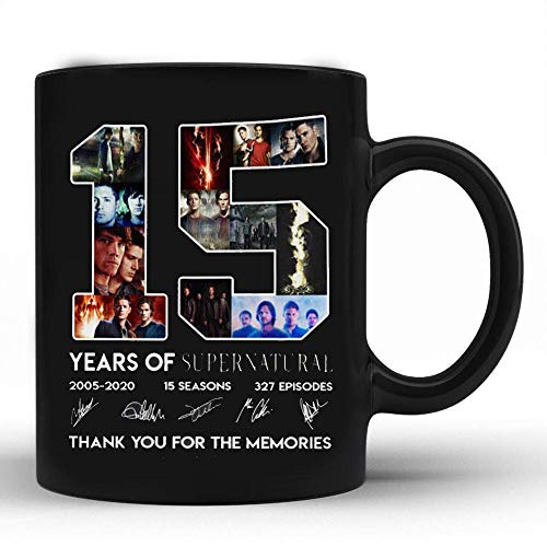 Apular Tasse mit Aufschrift "15 Years of Supernatural 2005-2020", "Thank You for The Memories", 325 ml von Apular