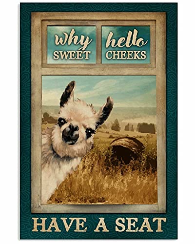 Metall-Blechschild im Vintage-Stil, 20,3 x 30,5 cm, Geschenke für Lama, Why Hello Sweet Cheeks, Garten, Hof, Schilder, Weihnachten, Wandkunst für Bauernhof, Kaffee, Garage, Bar, Schlafzimmer Metall-Blechschild im Vintage-Stil, 20,3 x 30,5 cm, Geschenke für Lama, Why Hello Sweet Cheeks, Garten, Hof, Schilder, Weihnachten, Wandkunst für Bauernhof, Kaffee, Garage, Bar, Schlafzimmer von Apular