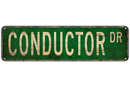 Straßenschild Dirigent Dirigent Geschenk Dirigent Schild Zug Dirigent Straßenschild Aluminium Metallschild Rustikales Blechschild Retro Wanddekoration 10 x 40 cm von Apular