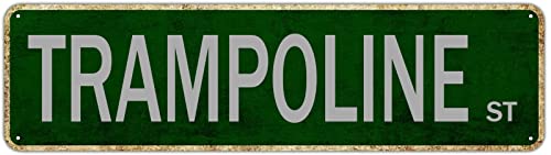 Trampolin Straßenschild Raumdekoration Poster Retro Outdoor Dekoration Straße Blechschild Wandkunst Avenue Metallschild Vintage Metallposter für Männerhöhle Bar Pub Cafe Home Wanddekoration 40,6 x Trampolin Straßenschild Raumdekoration Poster Retro Outdoor Dekoration Straße Blechschild Wandkunst Avenue Metallschild Vintage Metallposter für Männerhöhle Bar Pub Cafe Home Wanddekoration 40,6 x von Apular