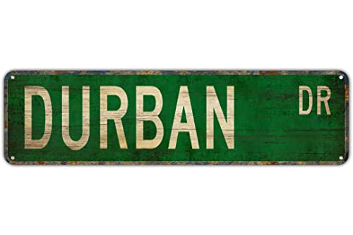 Vintage Decor Wandschilder Durban Durban Schild Durban Geschenk Durban Souvenir Durban Blech Metall Straßenschild Lane Avenue Street Way Grün 40,6 x 10,2 cm Vintage Decor Wandschilder Durban Durban Schild Durban Geschenk Durban Souvenir Durban Blech Metall Straßenschild Lane Avenue Street Way Grün 40,6 x 10,2 cm von Apular