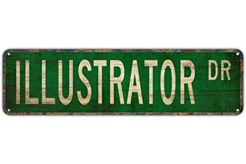 Vintage Decor Wandschilder Illustrator Illustrator Geschenk Illustrator Schild Künstler Blech Metall Straßenschild Lane Avenue Street Way Grün 40,6 x 10,2 cm Vintage Decor Wandschilder Illustrator Illustrator Geschenk Illustrator Schild Künstler Blech Metall Straßenschild Lane Avenue Street Way Grün 40,6 x 10,2 cm von Apular