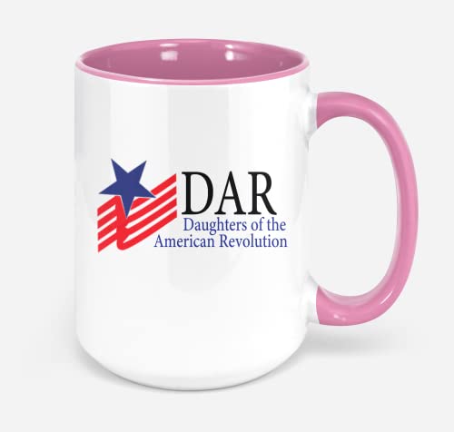 Xh2rxj Kaffeetasse mit Aufschrift "For Dar Daughters Of The American Revolution", 325 ml, Rosa von Apular