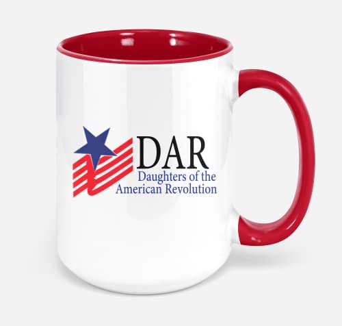 Xh2rxj Kaffeetasse mit Aufschrift "For Dar Daughters Of The American Revolution", 325 ml, Rot von Apular