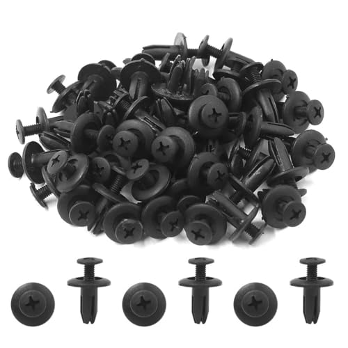 AputoXz 50 Stück schwarze Kunststoff-Nietenclips mit 6 mm Loch – Autotür, Kotflügel, Stoßstangenhalter für Auto, SUV, LKW AputoXz 50 Stück schwarze Kunststoff-Nietenclips mit 6 mm Loch – Autotür, Kotflügel, Stoßstangenhalter für Auto, SUV, LKW von Aputoxz
