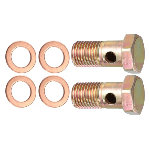 Aputoxz 2er-Set Banjo-Bremsverschraubungsadapter-Set mit 14 mm Unterlegscheiben, M14 x 1,5 Bremsleitungsgewinde, einzelne Banjoschraube Aputoxz 2er-Set Banjo-Bremsverschraubungsadapter-Set mit 14 mm Unterlegscheiben, M14 x 1,5 Bremsleitungsgewinde, einzelne Banjoschraube von Aputoxz