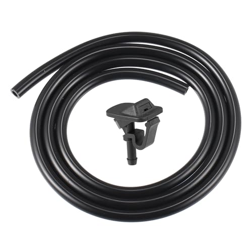 Aputoxz Scheibenwaschdüsen-Kit - Kompatibel mit Jeep Wrangler 2002-2012 - Inklusive 2 Sprühdüsen & Wasserleitung - Direkter Ersatz für 55156728AB/55156728AA (Schwarz) von Aputoxz