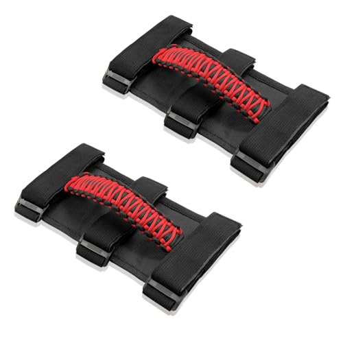 Aputoxz Überrollbügel-Haltegriff-Verkleidung für Jeep Wrangler YJ TJ JK JKU JL JLU 1955–2023 Gladiator JT UTV & ATV Türassistent gewebte Halterung von Aputoxz