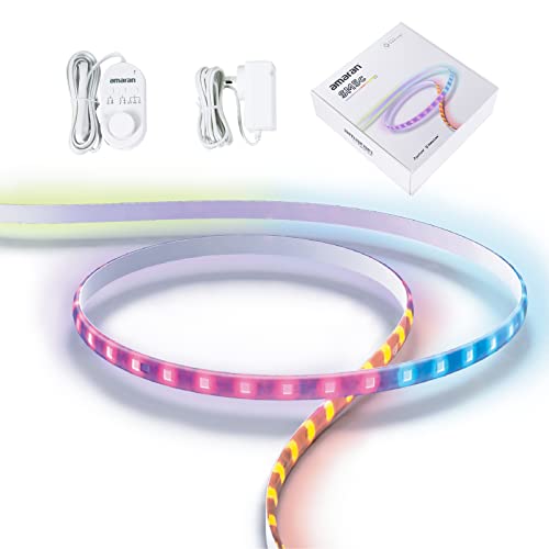 Aputure Amaran SM5c RGB Smart Pixel LED Strip Light 20W 5M Kompatibel mit Amazon Alexa Google Assistant Eingebaut 21 Pixel FX APP Steuerung (5m) von Aputure