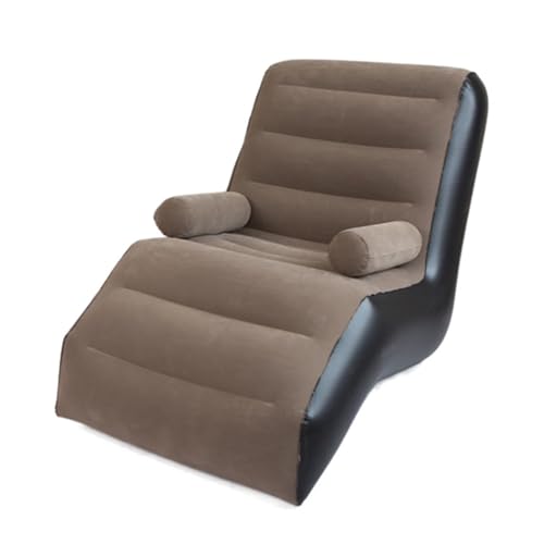 S-förmiges Lazy-Boy-Sofa mit Armlehnen. Aufblasbarer Liegestuhl mit Einer Gewichtskapazität von 150 Kg for Innenwohnzimmer, Schlafzimmer, Ausflüge Im Freien Und Camping. (Color : Coffee) von Apvrosiait