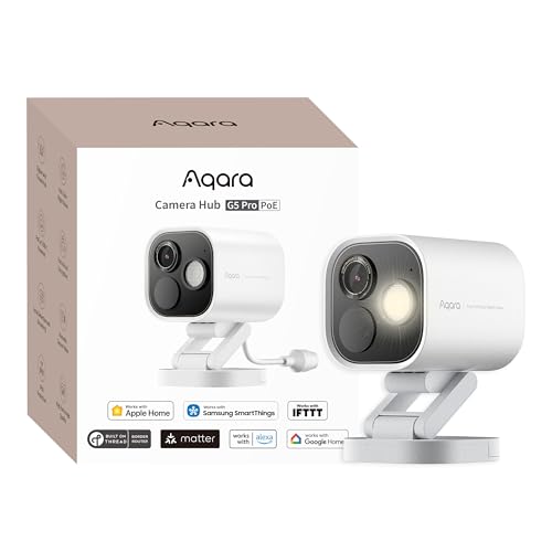 Aqara 4MP Kamera-Hub G5 Pro PoE, Echtfarbe Nachtsicht Überwachungskamera Aussen, HomeKit Secure Video, Thread-Grenzrouter, Lokale Erkennung, Thread/Zigbee, Unterstützt Alexa Google SmartThings (Weiß) Aqara 4MP Kamera-Hub G5 Pro PoE, Echtfarbe Nachtsicht Überwachungskamera Aussen, HomeKit Secure Video, Thread-Grenzrouter, Lokale Erkennung, Thread/Zigbee, Unterstützt Alexa Google SmartThings (Weiß) von Aqara
