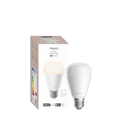Aqara LED-Glühbirne T2 (E27, CCT), Matter Over Thread/Zigbee, Einstellbar Weiß (2700 K-6500 K), 75 W Äquival., Matter, für Apple Home, Alexa, Google Home von Aqara