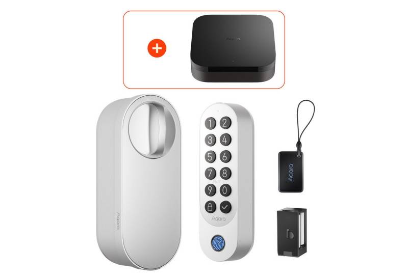 Aqara Türschlossantrieb U200 Kit und Hub M3, (Smart Lock U200 Kit, NFC und Apple Home Keys, Fingerabdruckerkennung), Einfache Installation, Unterstützung für Matter over Thread von Aqara
