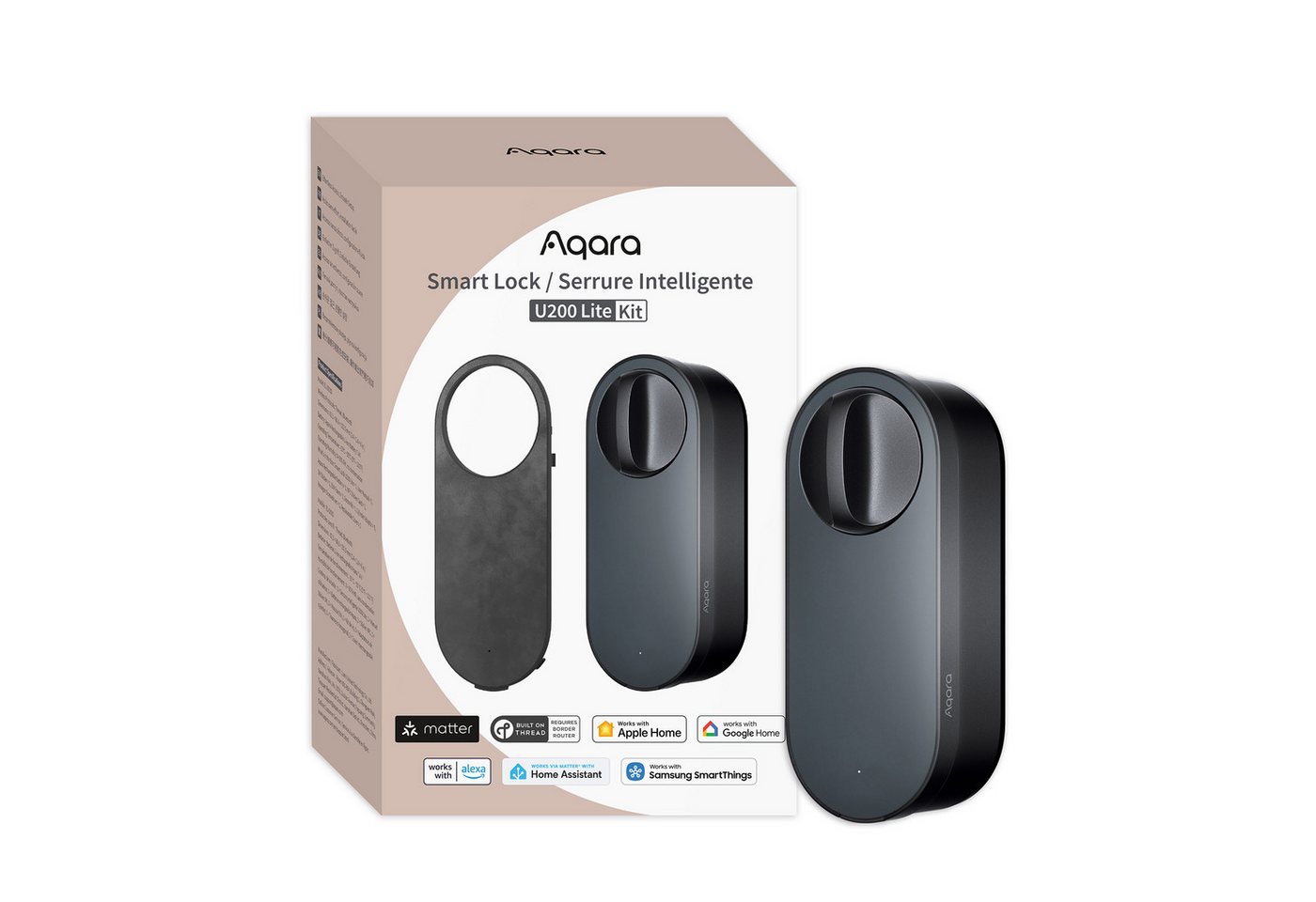 Aqara Türschlossantrieb U200 Lite Kit, (Unterstützung für Matter over Thread, Einfache Installation), Unterstützt Apple Home, Google Home, Alexa und SmartThings von Aqara