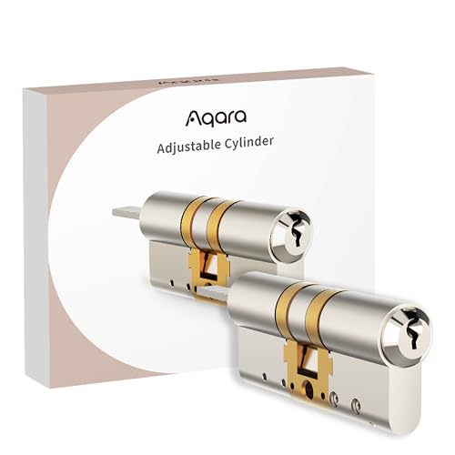 Aqara Verstellbarer Zylinder, für Aqara Smart Lock U200, Universelle Passform für alle Türarten in Europa, Notfunktion, 2 Schlüssel im Lieferumfang enthalten von Aqara