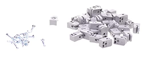 Aqbau® 50er Set Spanndrahthalter Grau mit Schrauben, Maschendrahtzaun zubehör, Drahthalter für Maschendrahtzaunfür, für stabile und langlebige auninstallationen, UV-beständig von Aqbau