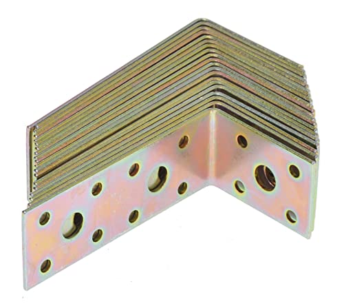 Aqbau® 10x Winkelverbinder, Lochplattenwinkel, 100 x 50 x 35mm Bau-Winkel, holzverbinder, winkelverbinder, montagewinkel, lochwinkel, winkel metall verzinkt von Aqbau