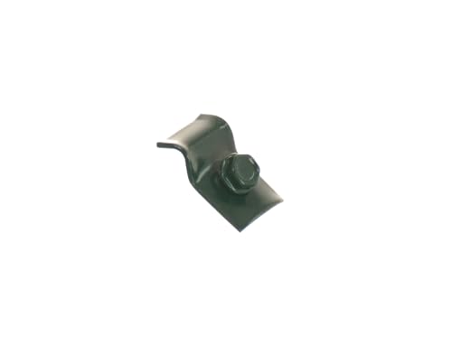Aqbau® 15x Befestigungsset für Doppelstabmattenzaun inkl. Selbstschneidender Schrauben, Befestigungsklemme Stabmattenzaun, Spanndrahthalter von Spanndraht oder Zaunmatten (Grün Ral 6005) von Aqbau