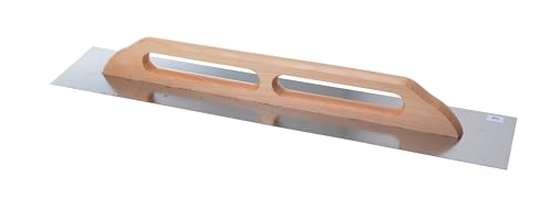 Aqbau® Glättkelle Schweizer Glättekelle 680x130 mm Aufziehplatte Glätter Rostfrei Edelstahl Holz von Aqbau