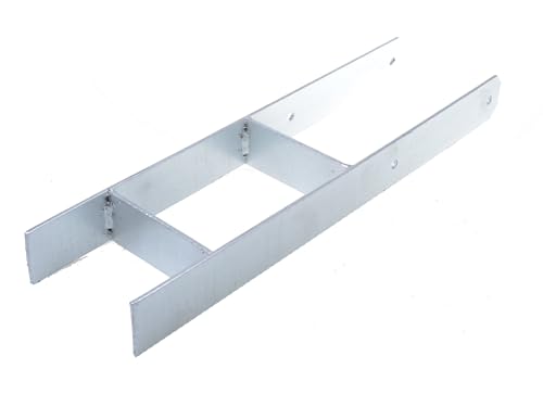 Aqbau® H pfostenträger 161mm Pfostenträger H form Pfostenanker H-anker h-pfostenträger Pfostenschuhe H-Träger Betonanker Gesamthöhe 600 mm Metall Verzinkt von Aqbau