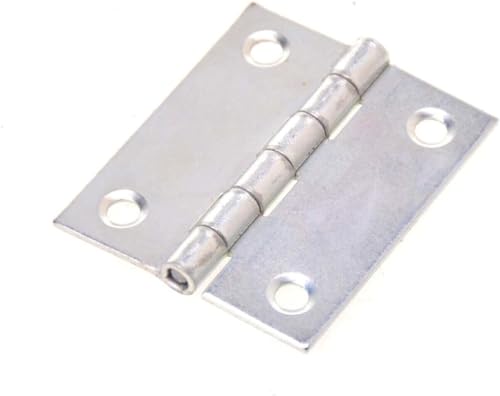 Aqbau® Kistenband 50 x 42 x 1mm SILBER Tischband Möbelscharniere Möbelband Verzinkt, Türband Kistenband Schrankscharniere - Möbelzubehör Stahl, Gerollte Scharniere Halbbreite (10 Stück) von Aqbau