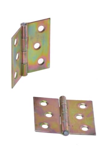 Aqbau® Kistenband Tischband Möbelscharniere Möbelband Verzinkt, Türband Kistenband Schrankscharniere - Möbelzubehör Stahl, Gerollte Scharniere Halbbreite (50 st, 40mm x 40 mm) von Aqbau