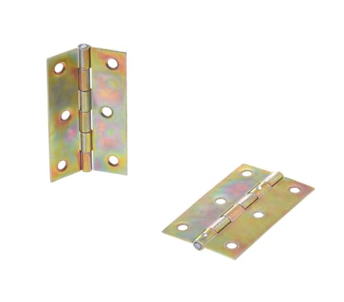 Aqbau® Kistenband Tischband Möbelscharniere Möbelband Verzinkt, Türband Kistenband Schrankscharniere - Möbelzubehör Stahl, Gerollte Scharniere Halbbreite (50 st, 70mm x 42mm) von Aqbau