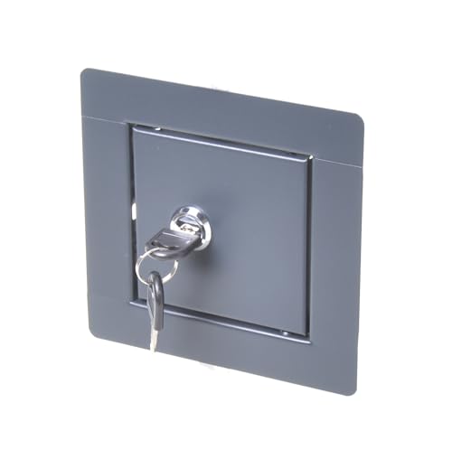 Aqbau® Revisionstür Graphit Revisionsklappe Revision Wartungstür Metall mit Schlüssel (Einbaumaß BxH: 20 x 20cm) von Aqbau