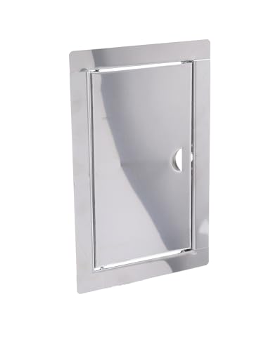 Aqbau® Revisionsklappe Edelstahl, Revisionstür, Revision, Revisionsklappe trockenbau, Wartungstür, Schnappverschluß, wartungsklappe trockenbau (Einbaumaß 15 x 20cm) von Aqbau