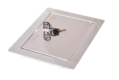 Aqbau® Revisionstür Revisionsklappe Revision Wartungstür Edelstahl mit Schlüssel (Einbaumaß BxH: 25 x 25cm) von Aqbau