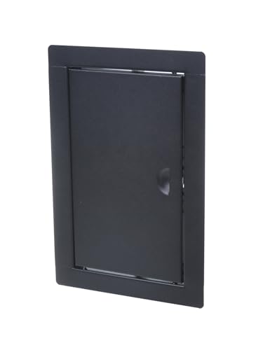 Aqbau® Revisionsklappe Schwarz 10x15 cm Wartungstür Metall mit Schnappverschluss, Revisionstür, Revision, Wartungsklappe Trockenbau, Einbau links/rechts von Aqbau