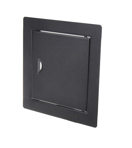 Aqbau® Revisionsklappe Schwarz 20x20 cm Wartungstür Metall mit Schnappverschluss, Revisionstür, Revision, Wartungsklappe Trockenbau, Einbau links/rechts von Aqbau