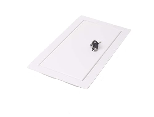 Aqbau® Revisionsklappe trockenbau 10x15 cm Revisionstür mit schloss, Revision Wartungstür, Wartungstür, serviceklappe, wartungsklappe trockenbau aus metall Weiß von Aqbau