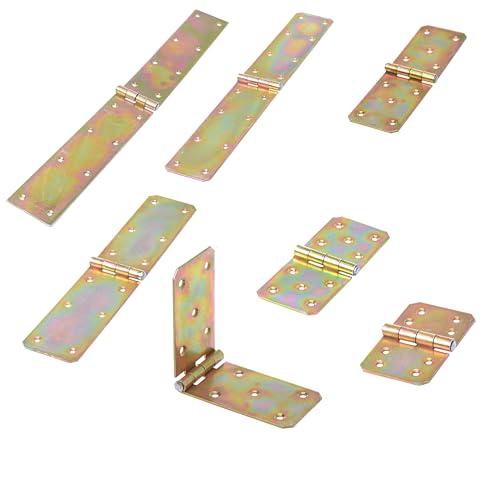 Aqbau® Scharniere Kistenband Set Tischband Gerollt 400 x 60 x 1,5mm Stahl Verzinkt Gold von Aqbau