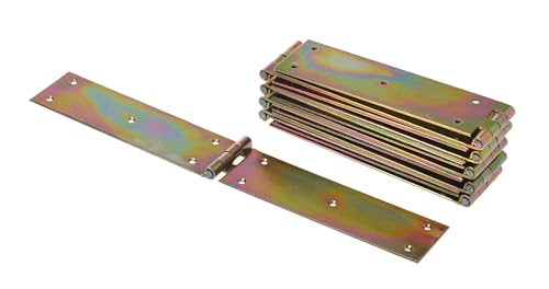 Aqbau® 10er Set Kistenband Scharnier 50 x 350mm aus feuerverzinkt, Schwerlastscharnier, Tischbänder, Gerollte scharniere klappbar, Möbelscharniere, Kistenscharnier, Robuste Türscharnier von Aqbau