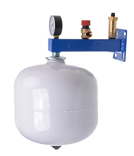 Aqbau® Set Membran Ausdehnungsgefäß 12 Liter mit Sicherheitsgruppe für Trinkwasser Druckausgleichsbehälter Ausgleichsbehälter Weiss Druckbehälter Membran Für geschlossene Kreislauf von Aqbau