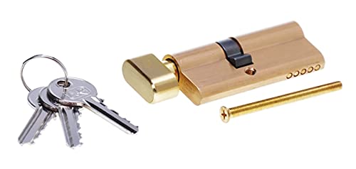 Profil-Knaufzylinder Profilzylinder Schließzylinder mit Knauf, Messing (K 55/40 mm) von Aqbau