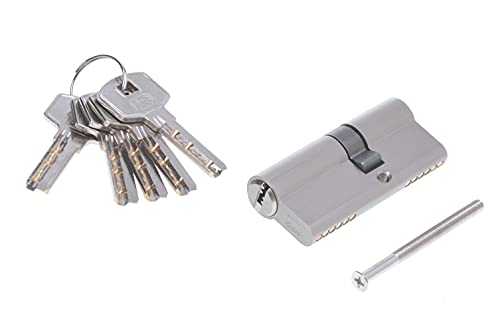 Schließzylinder Profilzylinder 30/40 Nickel inkl. 5 Schlüssel von Aqbau