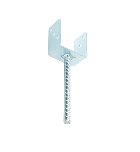 Aqbau® U-Pfostenträger zum einbetonieren U Form 61 mm Betonanker für Holzpfosten Pfostenanker Pfostenschuh einbetonieren U Pfostenträger mit Betonanker Metall feuerverzinkt von Aqbau