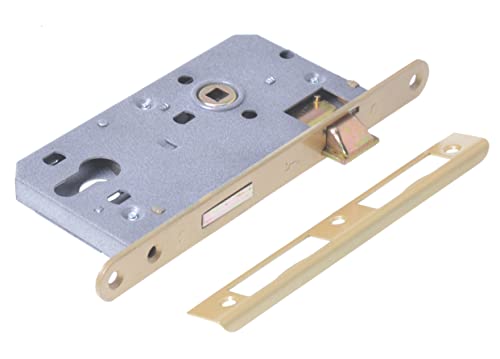 Aqbau® Türschloss für Profilzylinder 72 / 50mm DIN Rechts, Universal PZ Einsteckschloss Haustürschloss Zimmertürschloss Zimmertür Schloss Innentüren Metall Verzinkt von Aqbau