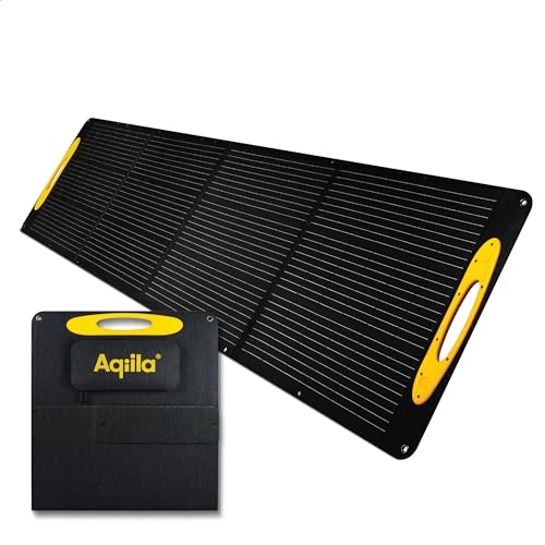 Aqiila 200W Solarpanel faltbar für tragbare Stromerzeuger,IP65 wasserdicht, tragbares Solarmodul mit MPPT-Technologie, ETFE, monokristallin, faltbares Solarpanel für Camping, Wohnmobil, Angeln etc. von Aqiila