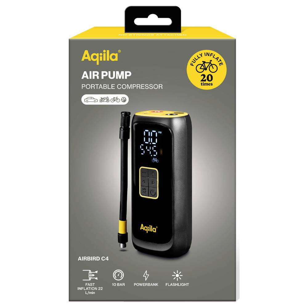 Aqiila Airbird C4 Tragbarer Kompressor Luftpumpe Reifenfüllgerät Luft Kompressor B-Ware von Aqiila