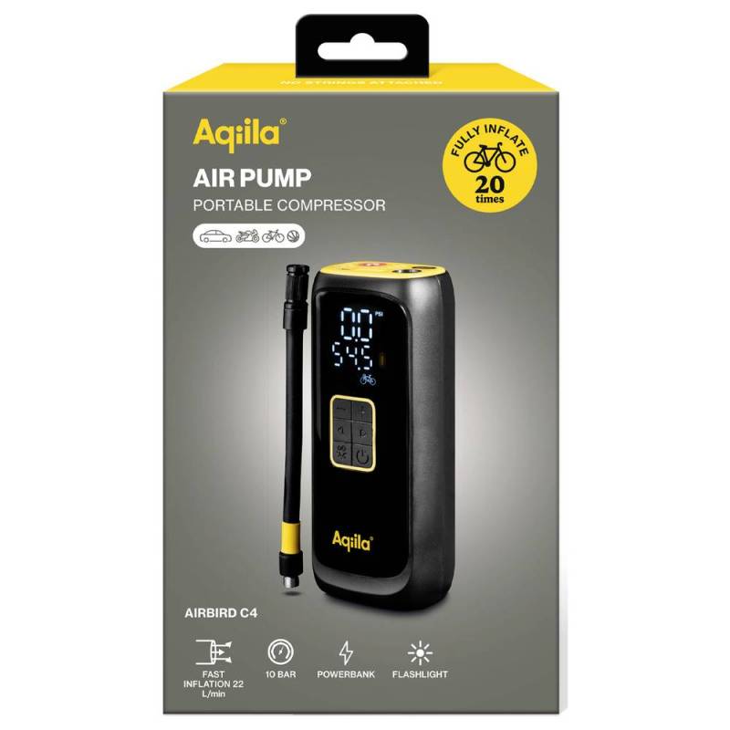 Aqiila Airbird C4 Tragbarer Kompressor Luftpumpe Reifenfüllgerät Luft Kompressor B-Ware von Aqiila