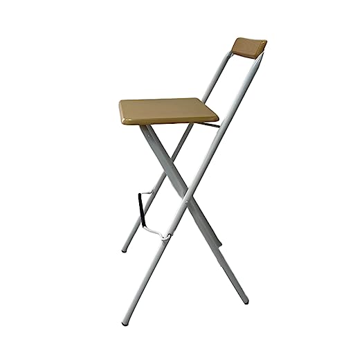 Aqkgtj 75 cm Klappbarer Barhocker mit Rückenlehne und Fußstütze, ergonomischer Küchenhochstuhl für Erwachsene für Büro, Party, Pub, Restaurant, quadratischer Sitz in Holzoptik von Aqkgtj