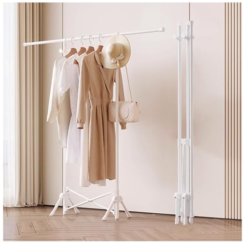 Tragbarer Kleiderständer, Klappbare Kleiderstange zum Aufhängen von Kleidung, Garderobenständer, Freistehender Reisekleiderständer, weiß, 55x36x140cm Tragbarer Kleiderständer, Klappbare Kleiderstange zum Aufhängen von Kleidung, Garderobenständer, Freistehender Reisekleiderständer, weiß, 55x36x140cm von Aqkgtj